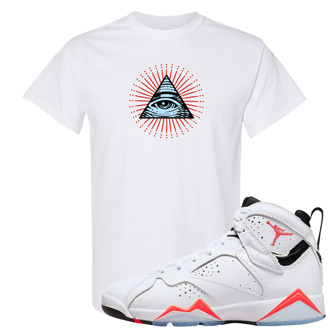 White Infrared 7s T Shirt | All Seeing Eye, White