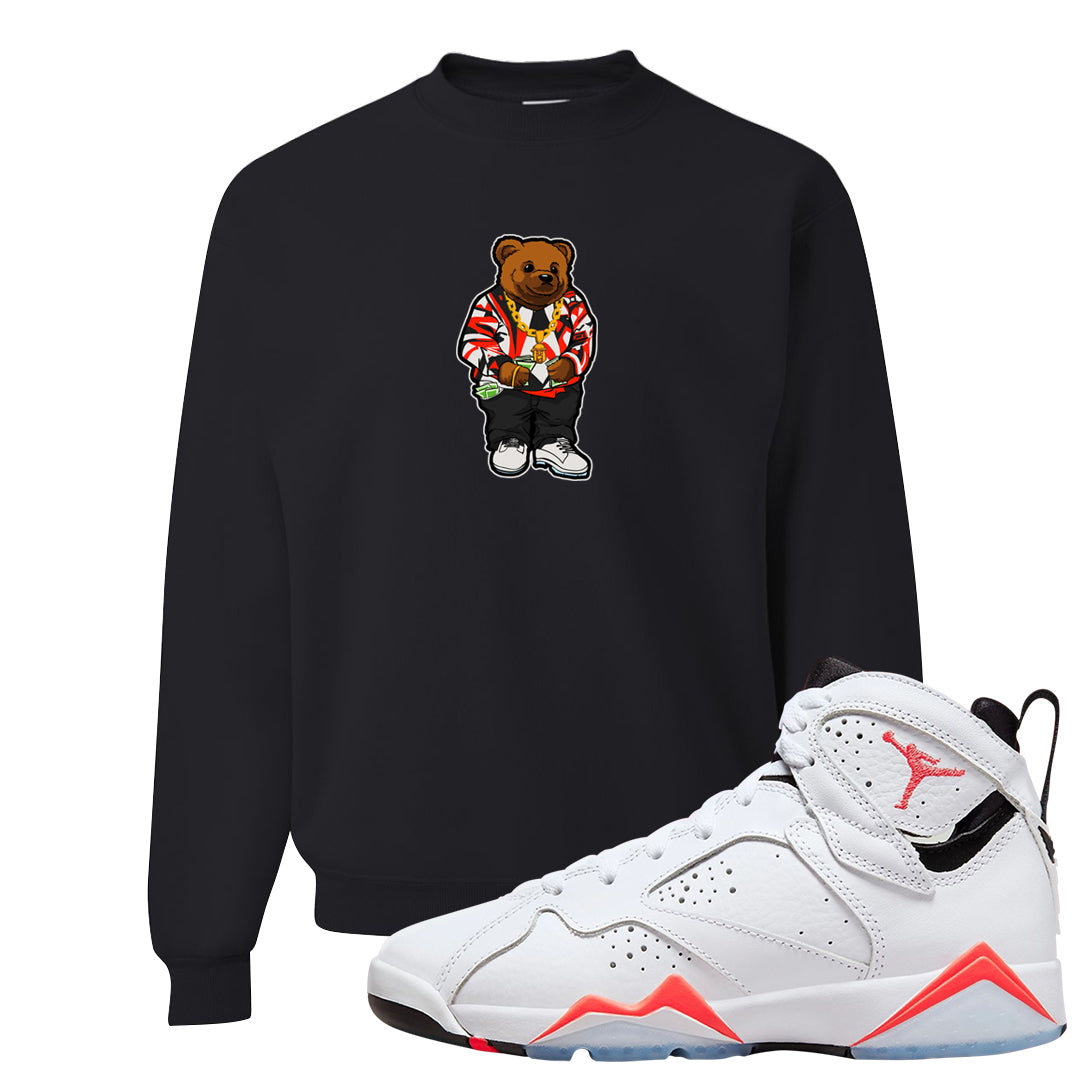 White Infrared 7s Crewneck Sweatshirt | Sweater Bear, Black