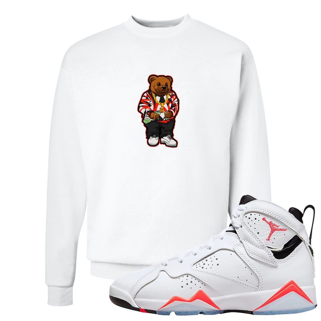 White Infrared 7s Crewneck Sweatshirt | Sweater Bear, White