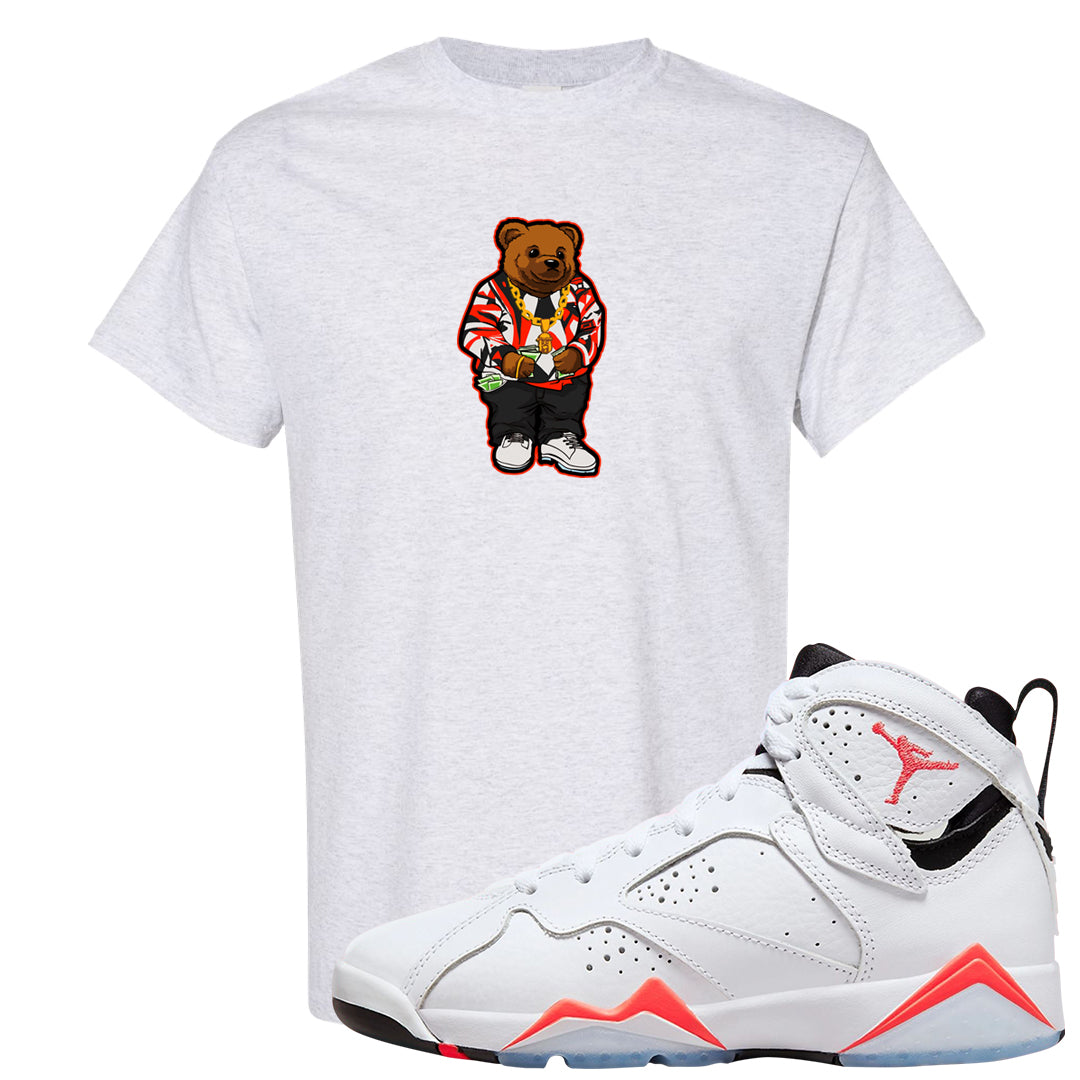 White Infrared 7s T Shirt | Sweater Bear, Ash