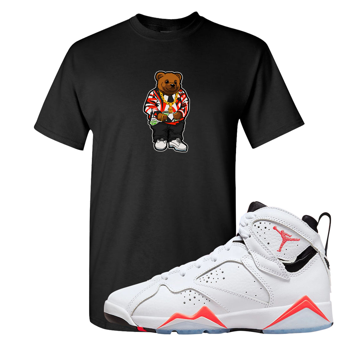 White Infrared 7s T Shirt | Sweater Bear, Black