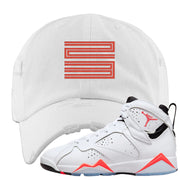 White Infrared 7s Distressed Dad Hat | Double Line 23, White