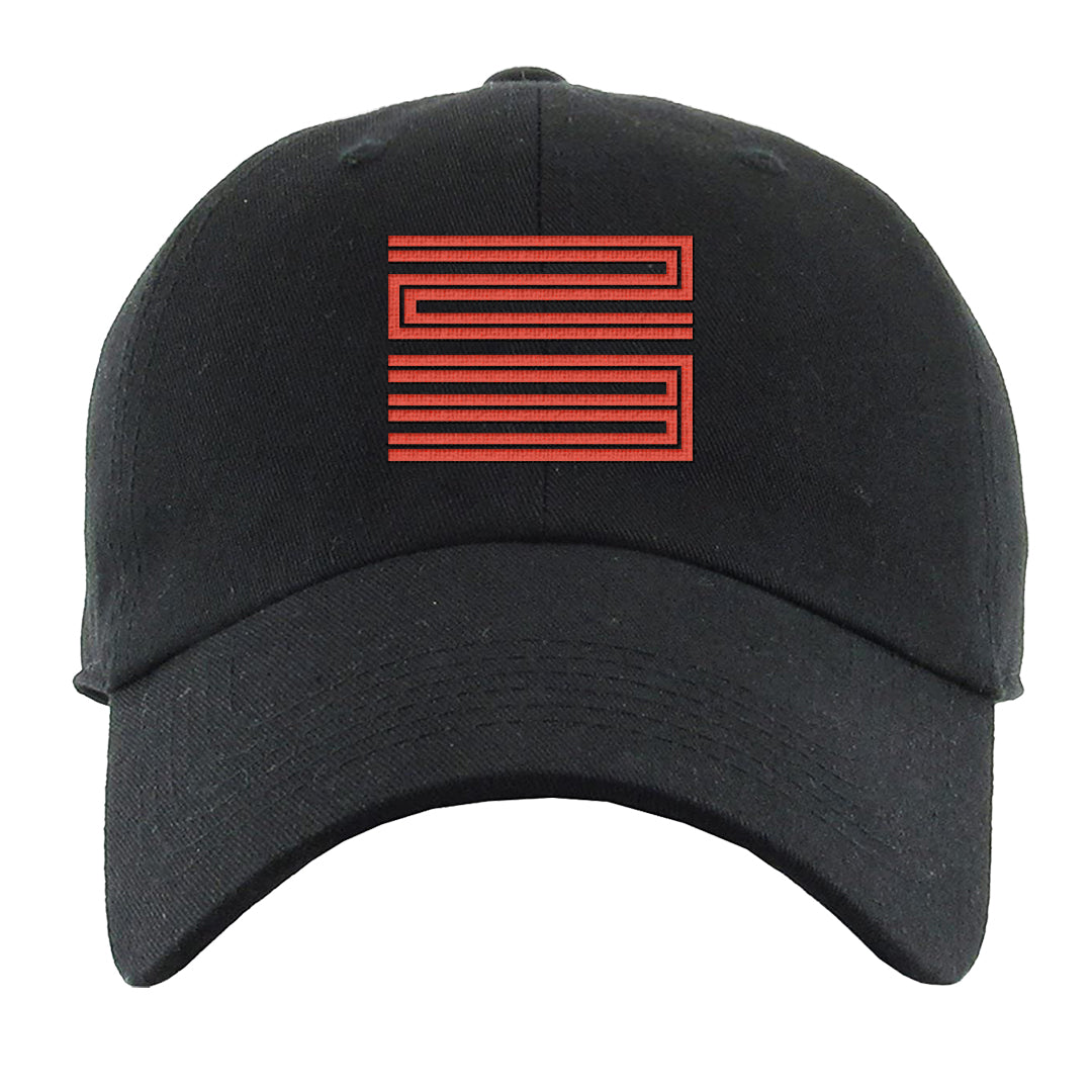 White Infrared 7s Dad Hat | Double Line 23, Black