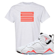 White Infrared 7s T Shirt | Double Line 23, Ash