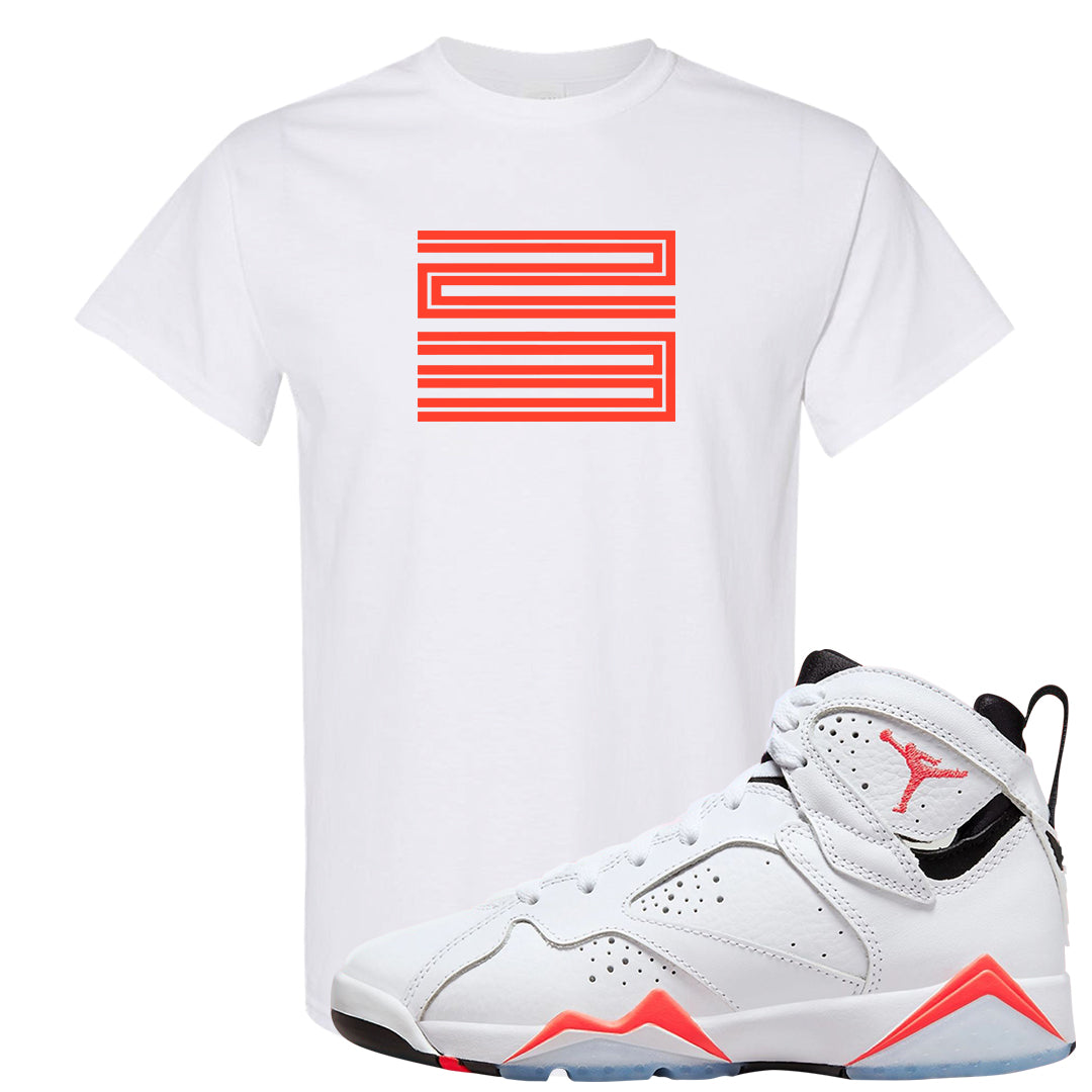 White Infrared 7s T Shirt | Double Line 23, White