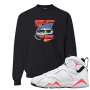 White Infrared 7s Crewneck Sweatshirt | Drip God Racing Club, Black