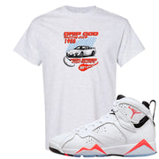 White Infrared 7s T Shirt | Drip God Racing Club, Ash