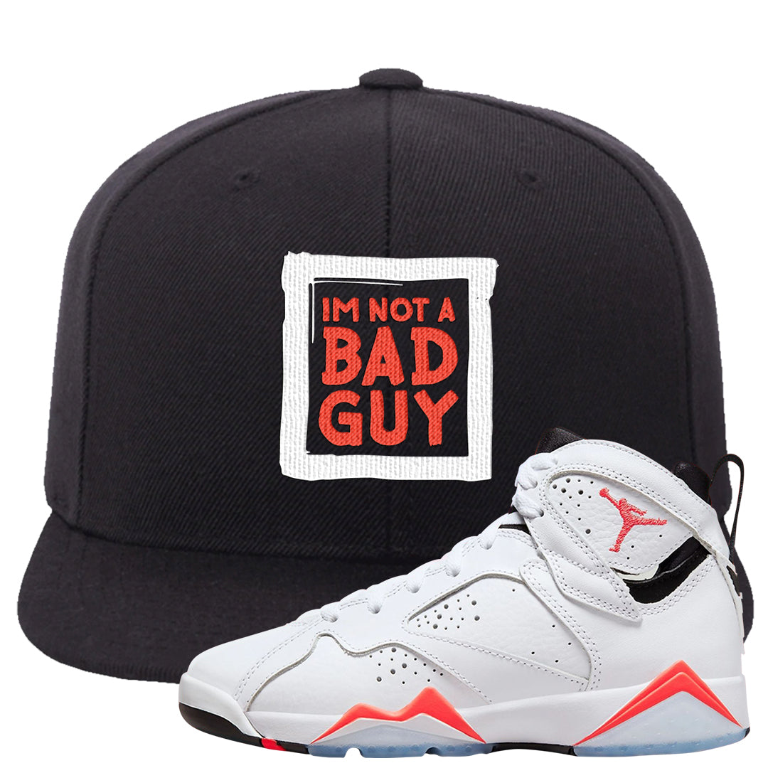 White Infrared 7s Snapback Hat | I'm Not A Bad Guy, Black