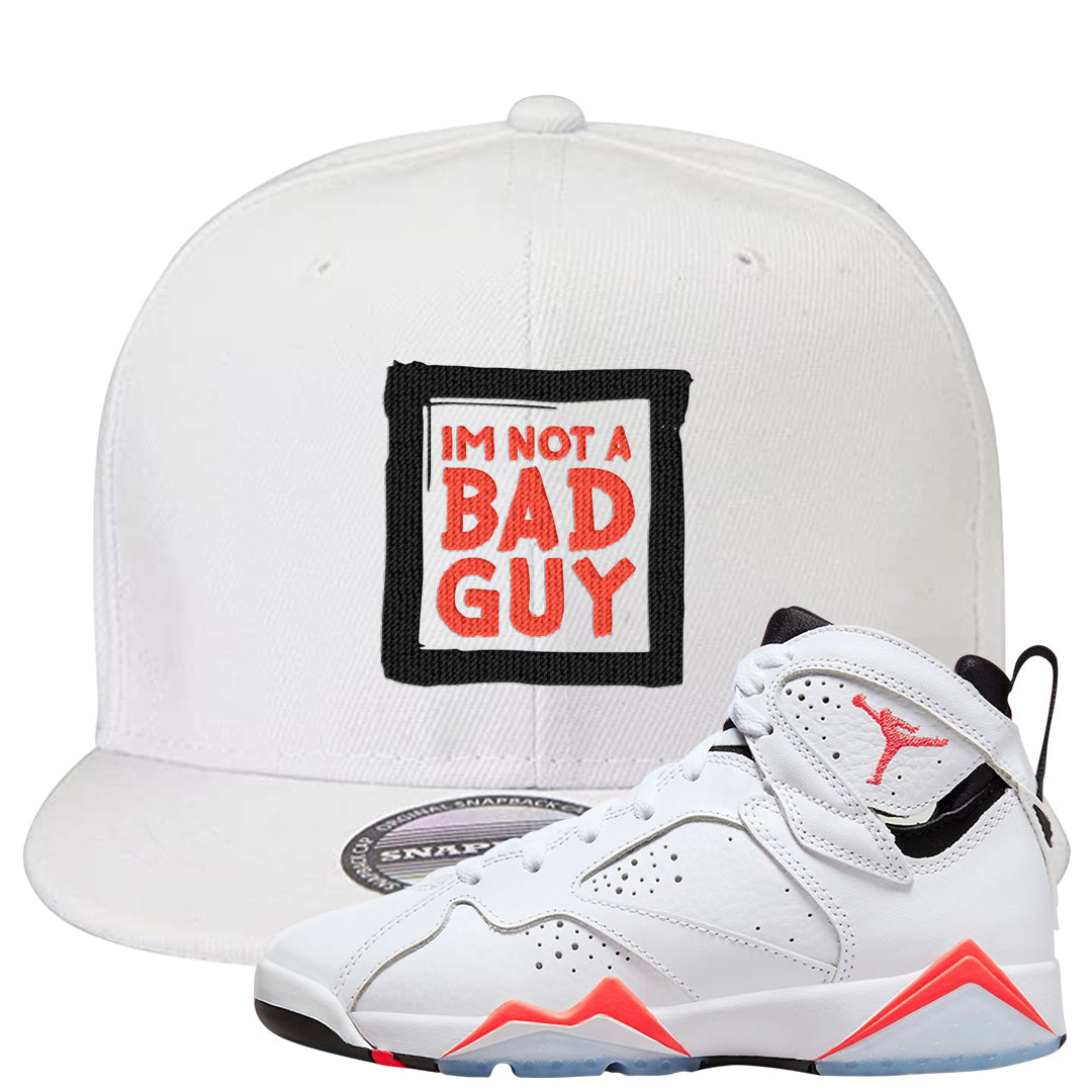 White Infrared 7s Snapback Hat | I'm Not A Bad Guy, White