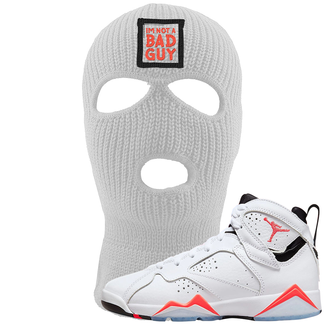 White Infrared 7s Ski Mask | I'm Not A Bad Guy, White