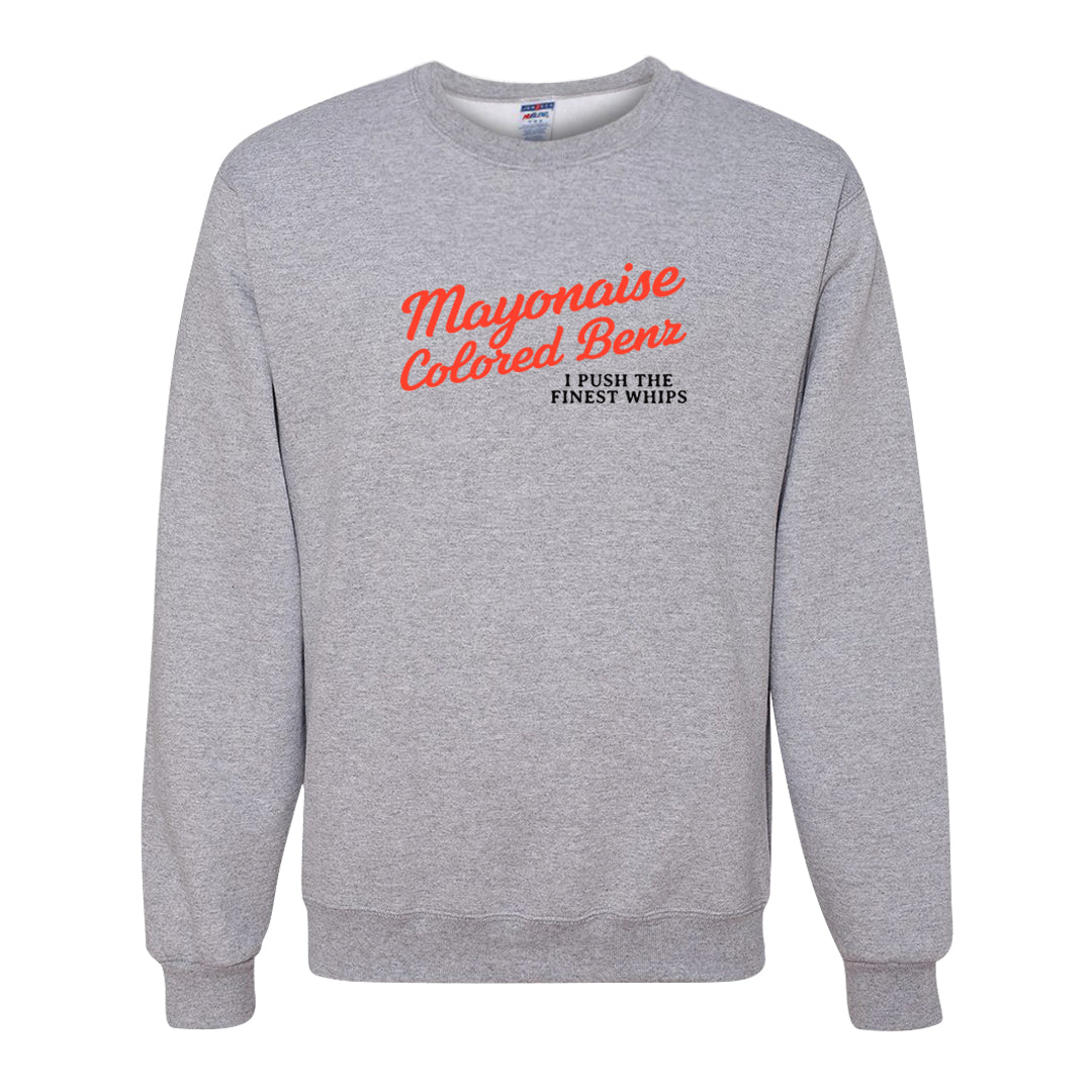White Infrared 7s Crewneck Sweatshirt | Mayonaise Colored Benz, Ash