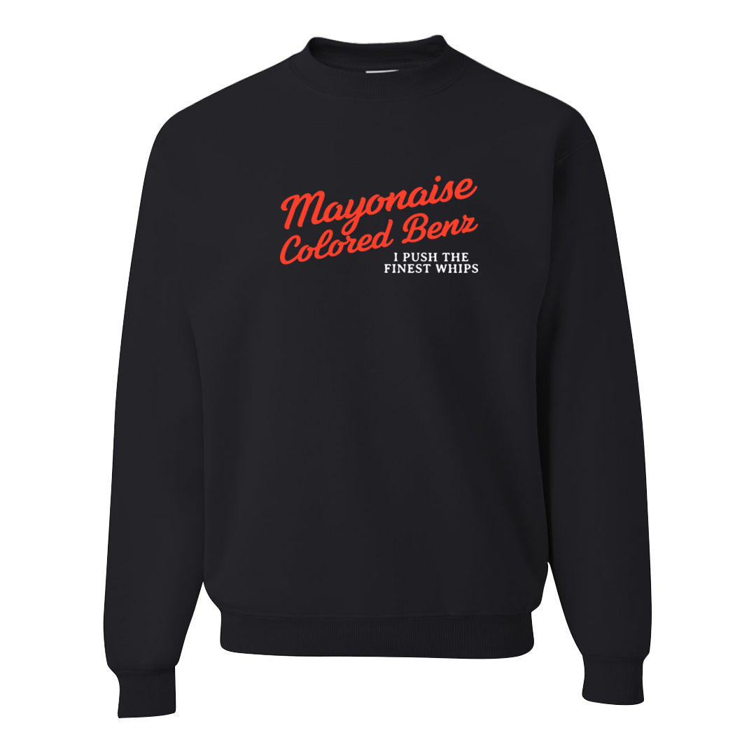 White Infrared 7s Crewneck Sweatshirt | Mayonaise Colored Benz, Black