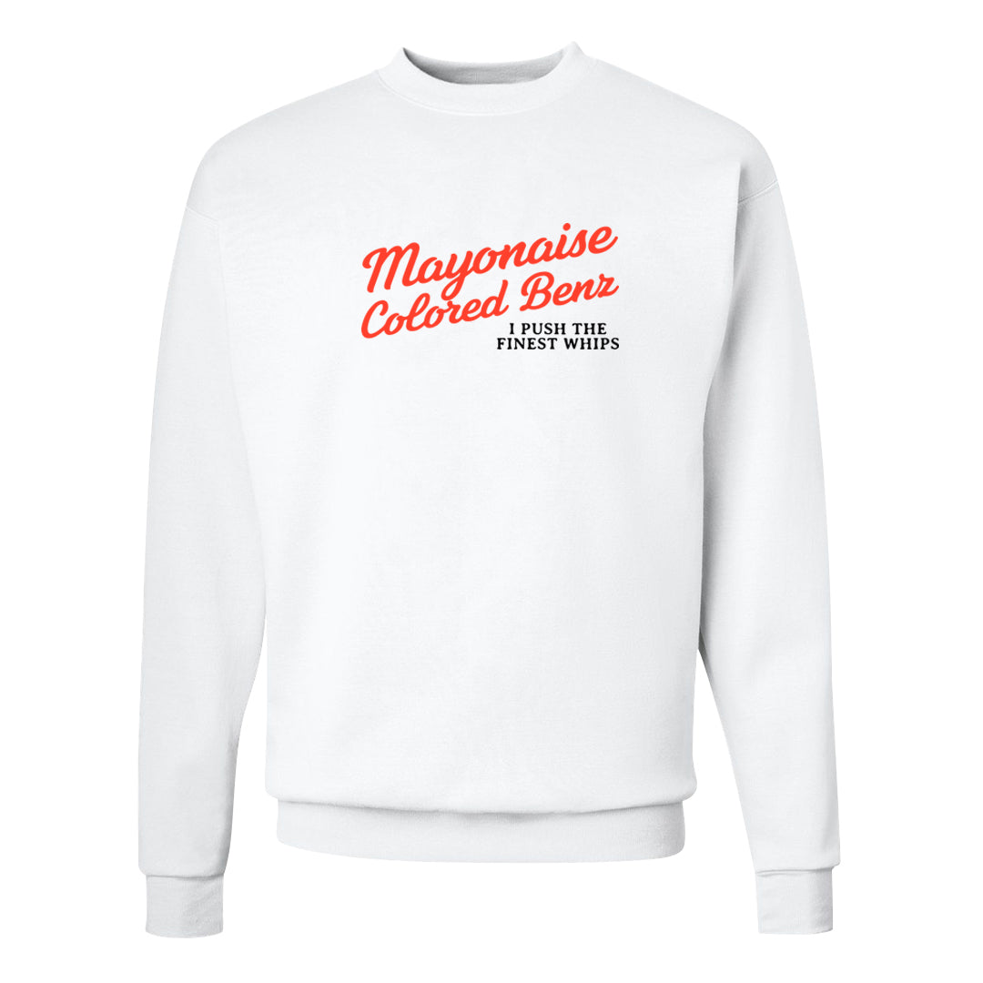 White Infrared 7s Crewneck Sweatshirt | Mayonaise Colored Benz, White