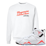 White Infrared 7s Crewneck Sweatshirt | Mayonaise Colored Benz, White