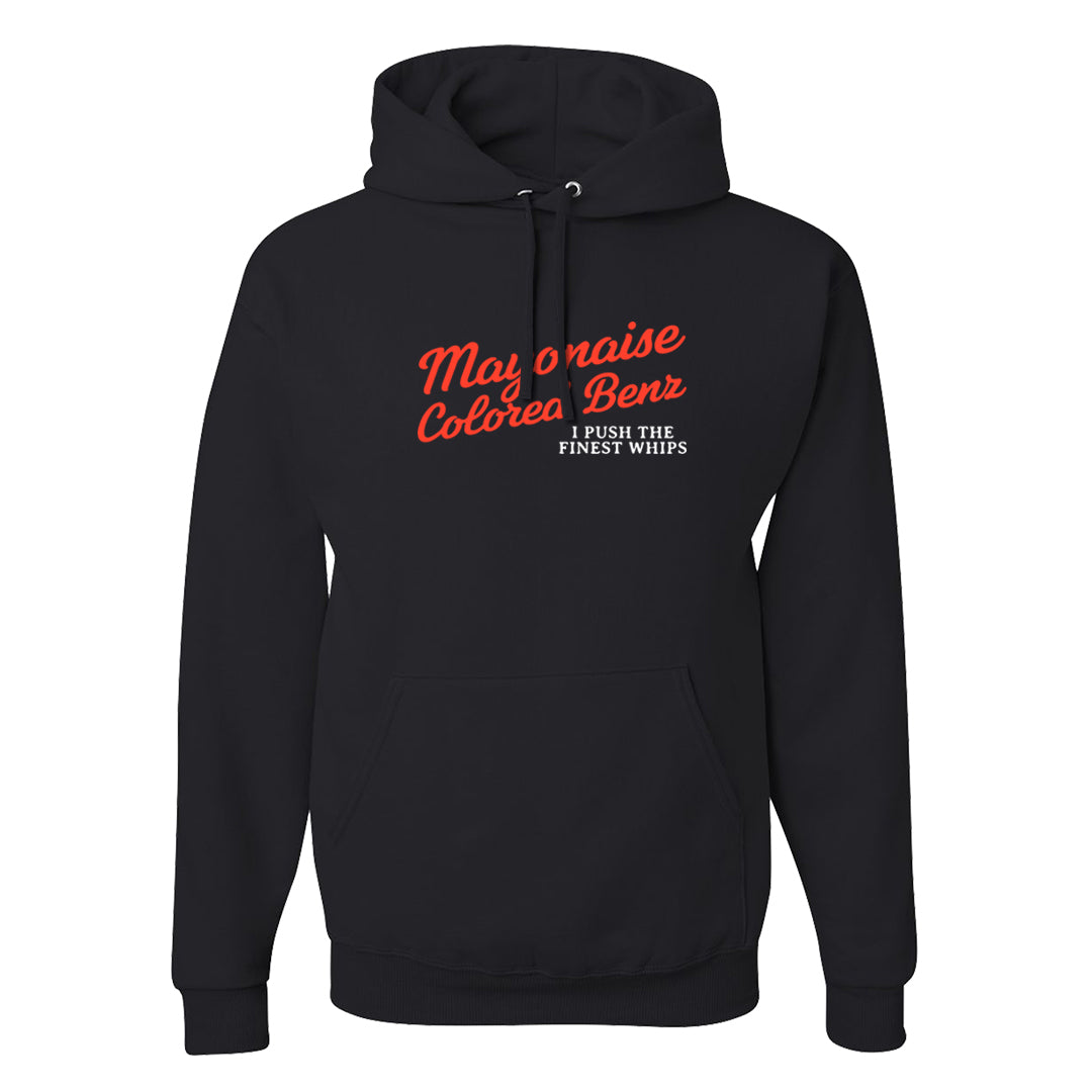 White Infrared 7s Hoodie | Mayonaise Colored Benz, Black