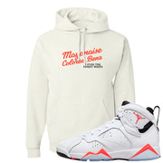 White Infrared 7s Hoodie | Mayonaise Colored Benz, White