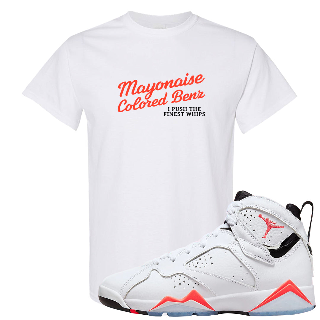 White Infrared 7s T Shirt | Mayonaise Colored Benz, White