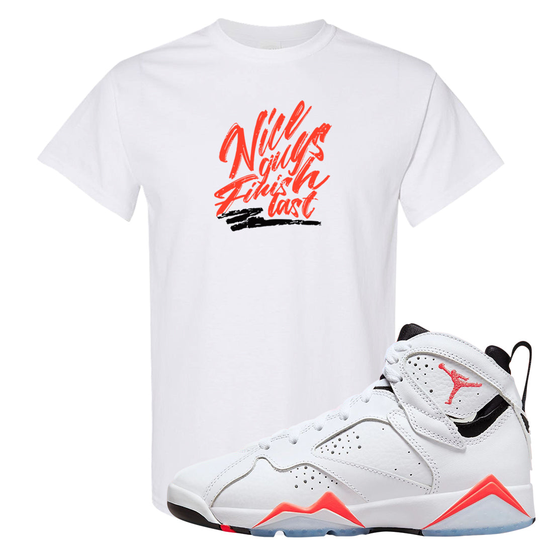 White Infrared 7s T Shirt | Nice Guys Finish Last, White