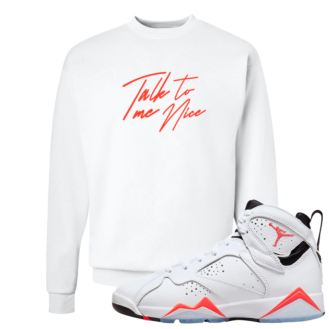 White Infrared 7s Crewneck Sweatshirt | Talk To Me Nice, White