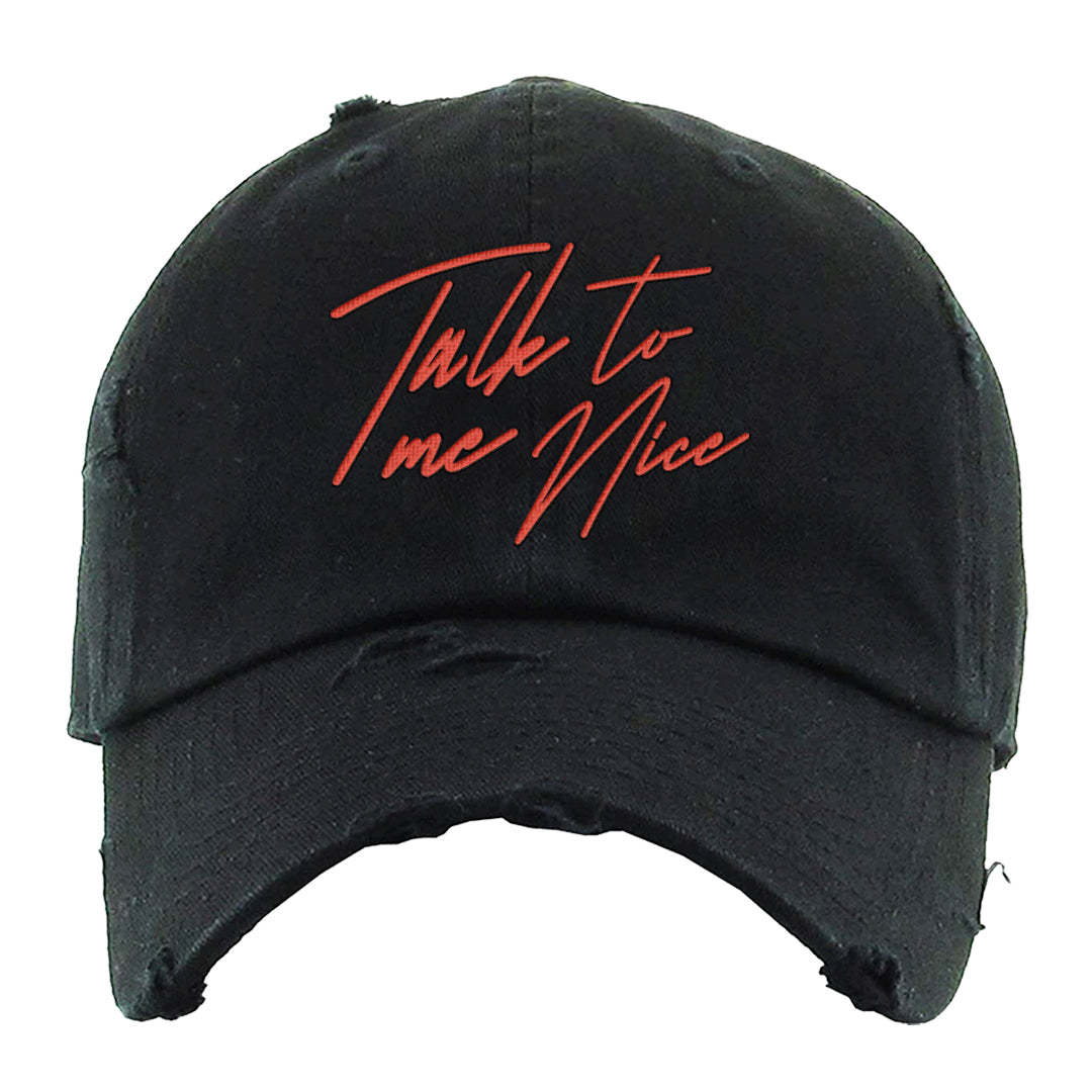 White Infrared 7s Distressed Dad Hat | Talk To Me Nice, Black
