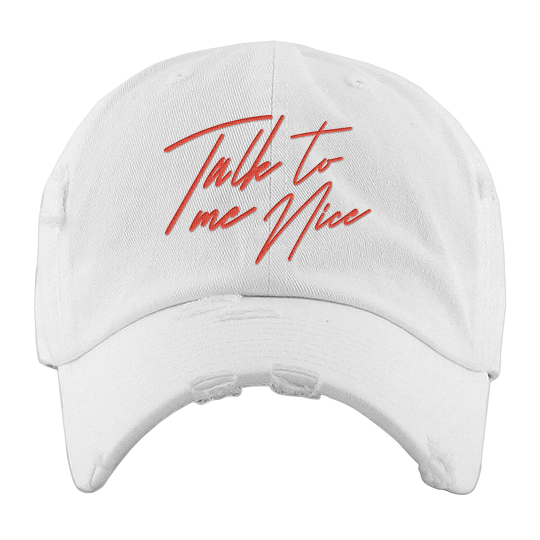 White Infrared 7s Distressed Dad Hat | Talk To Me Nice, White