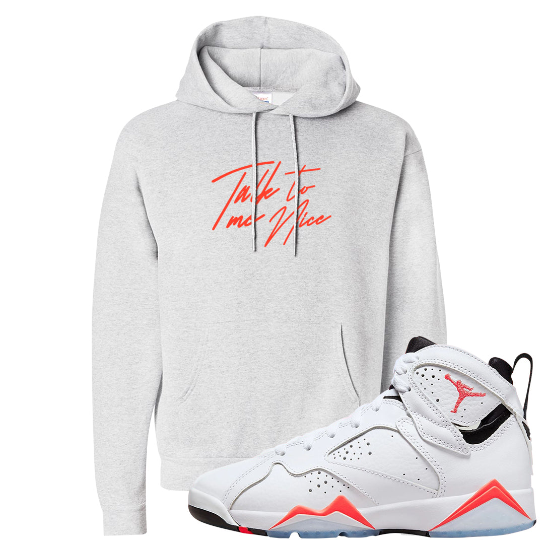 White Infrared 7s Hoodie | Talk To Me Nice, Ash