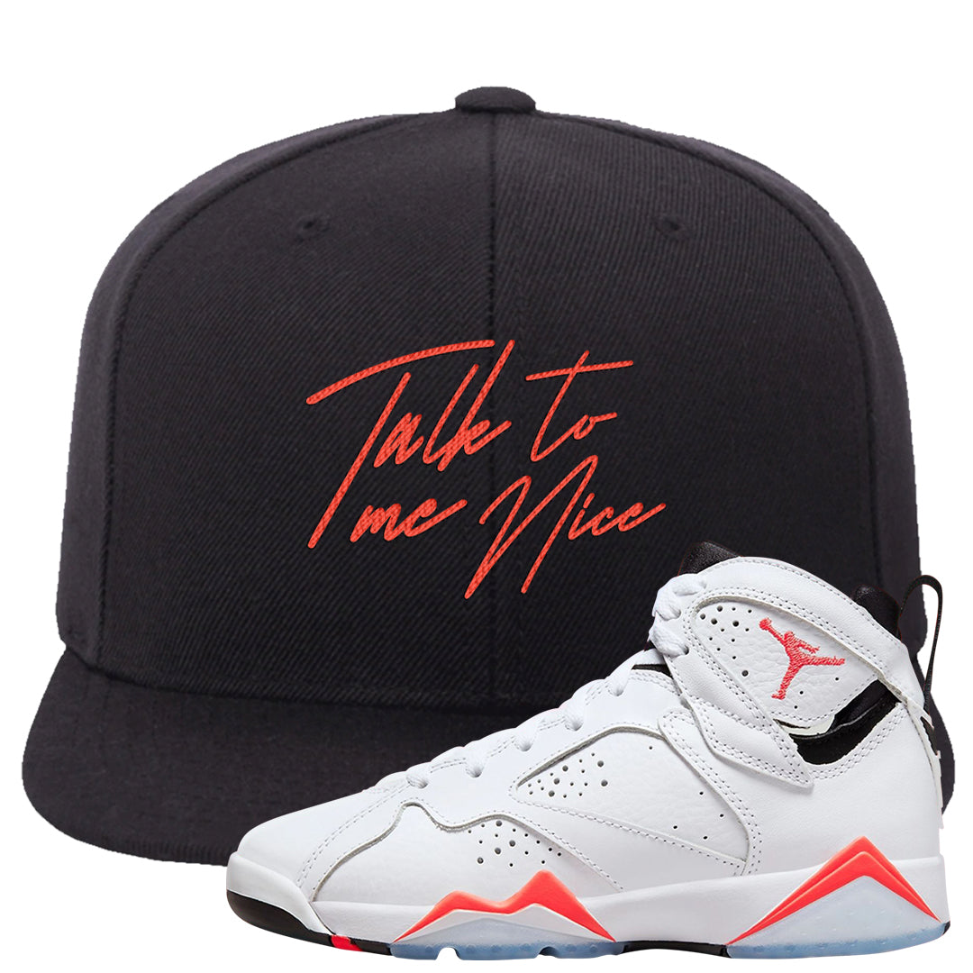 White Infrared 7s Snapback Hat | Talk To Me Nice, Black