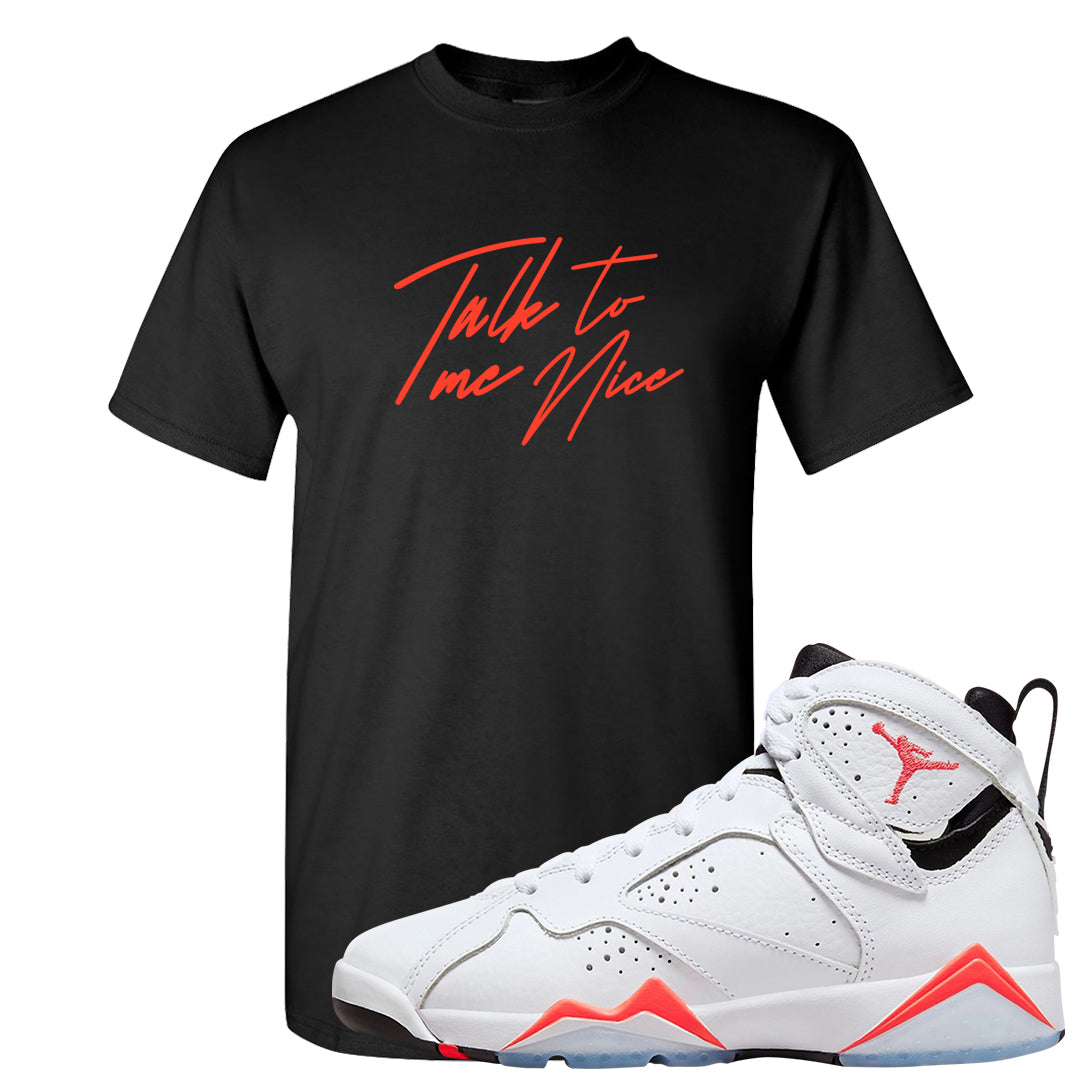 White Infrared 7s T Shirt | Talk To Me Nice, Black