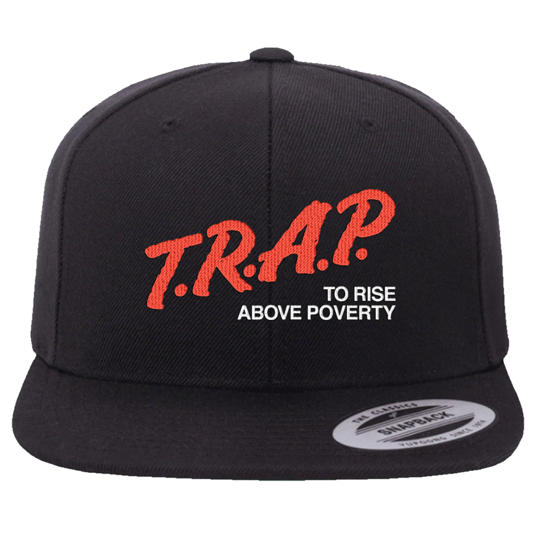 White Infrared 7s Snapback Hat | Trap To Rise Above Poverty, Black