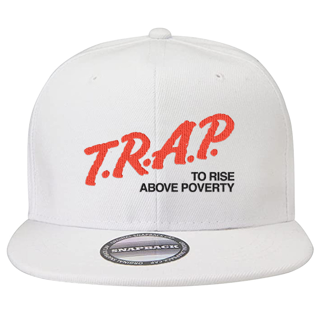 White Infrared 7s Snapback Hat | Trap To Rise Above Poverty, White