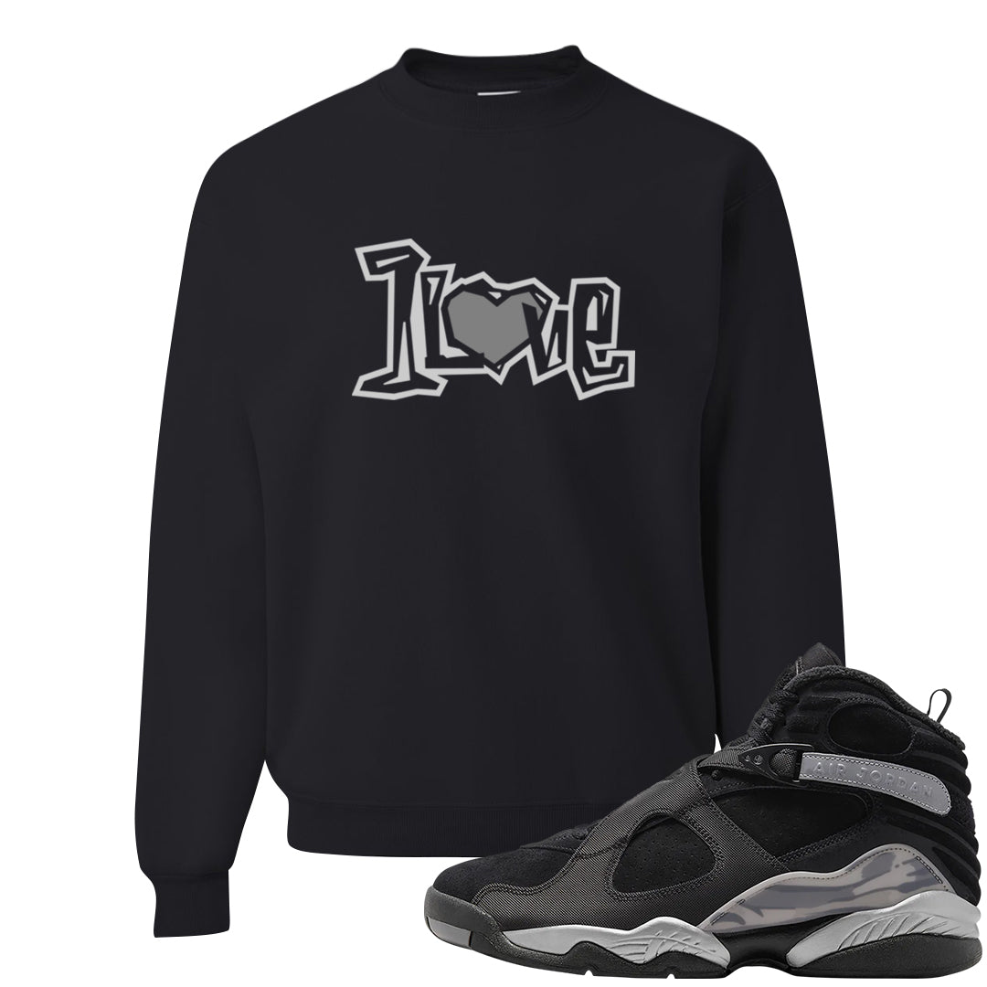 GunSmoke 8s Crewneck Sweatshirt | 1 Love, Black