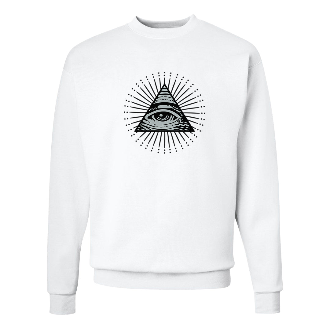 GunSmoke 8s Crewneck Sweatshirt | All Seeing Eye, White