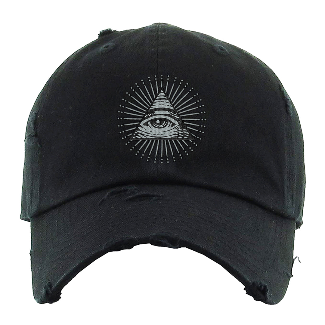 GunSmoke 8s Distressed Dad Hat | All Seeing Eye, Black