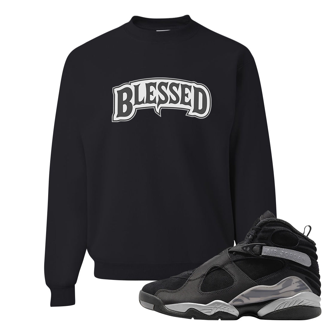 GunSmoke 8s Crewneck Sweatshirt | Blessed Arch, Black