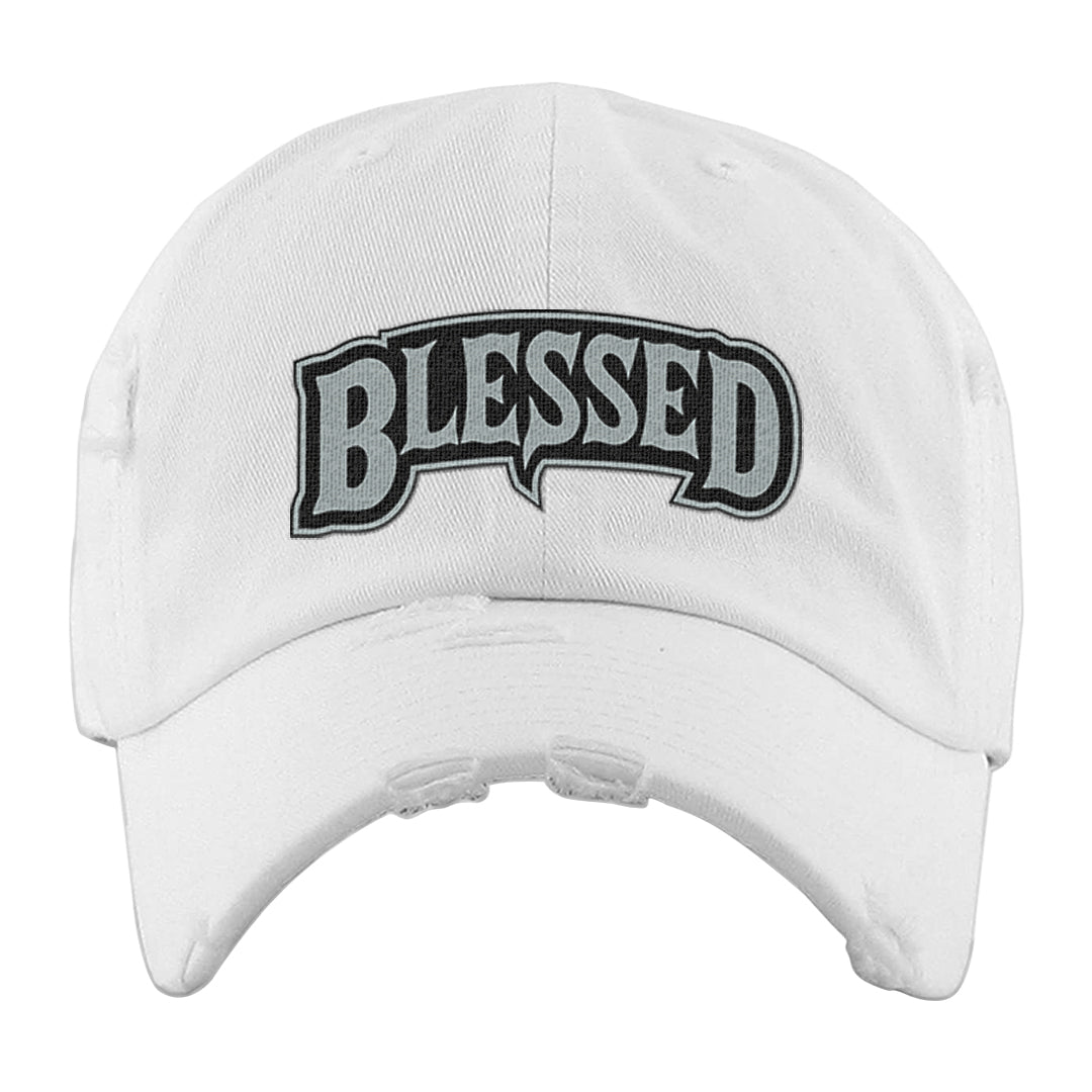 GunSmoke 8s Distressed Dad Hat | Blessed Arch, White