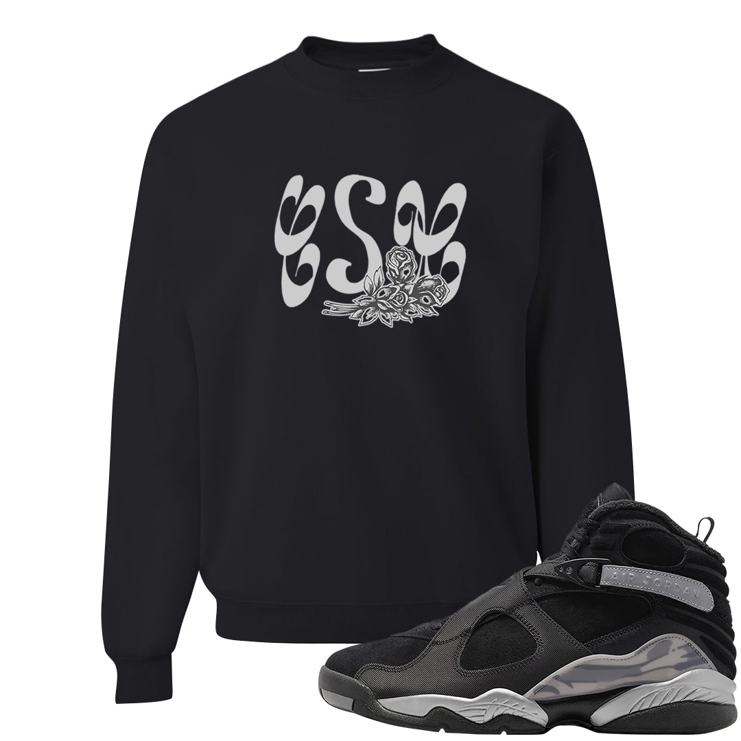 GunSmoke 8s Crewneck Sweatshirt | Certified Sneakerhead, Black
