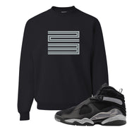 GunSmoke 8s Crewneck Sweatshirt | Double Line 23, Black