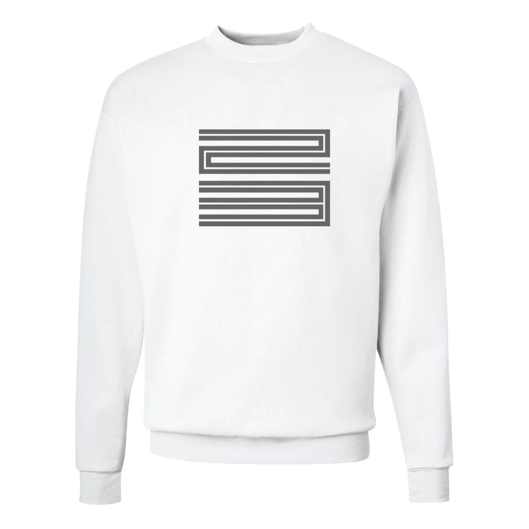 GunSmoke 8s Crewneck Sweatshirt | Double Line 23, White