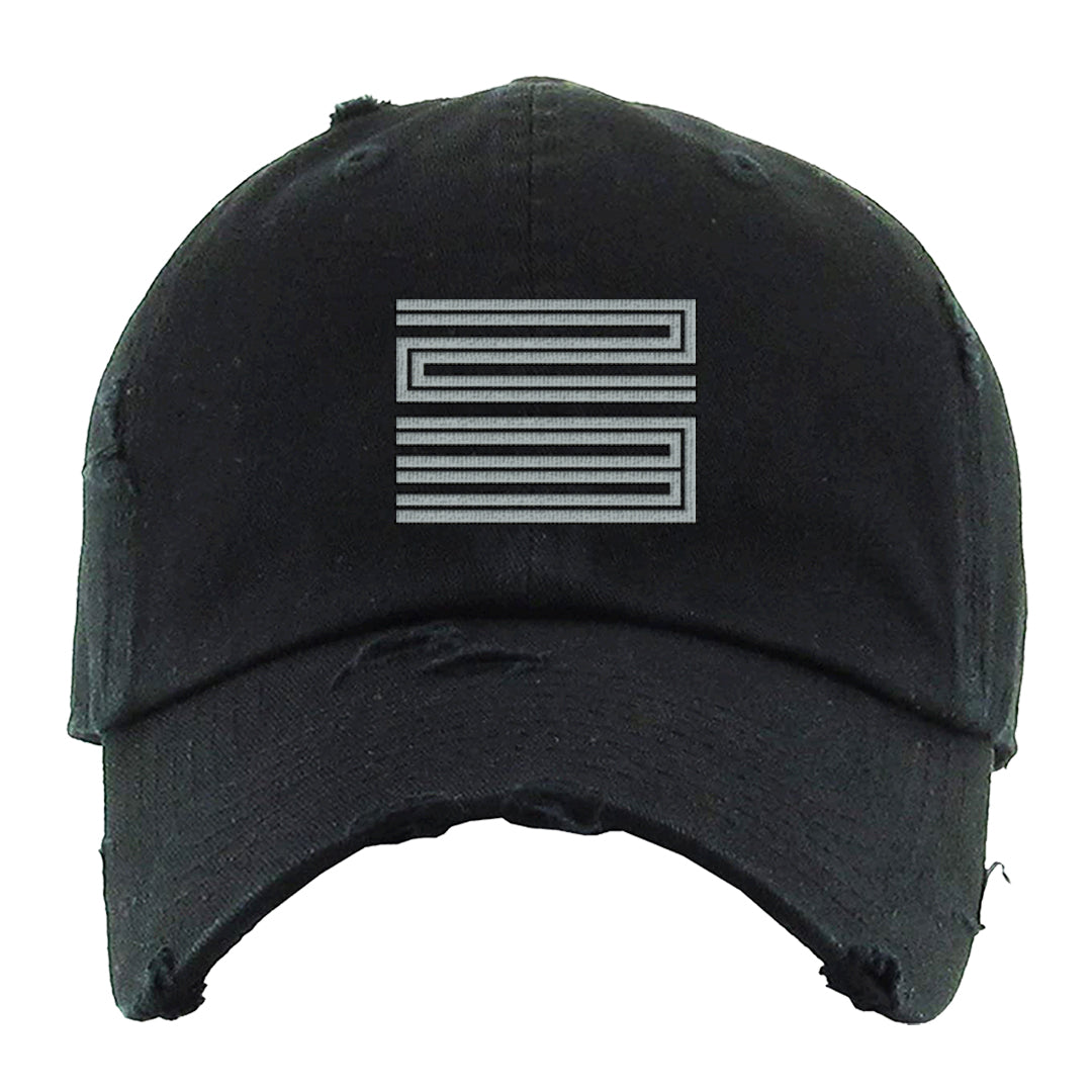 GunSmoke 8s Distressed Dad Hat | Double Line 23, Black