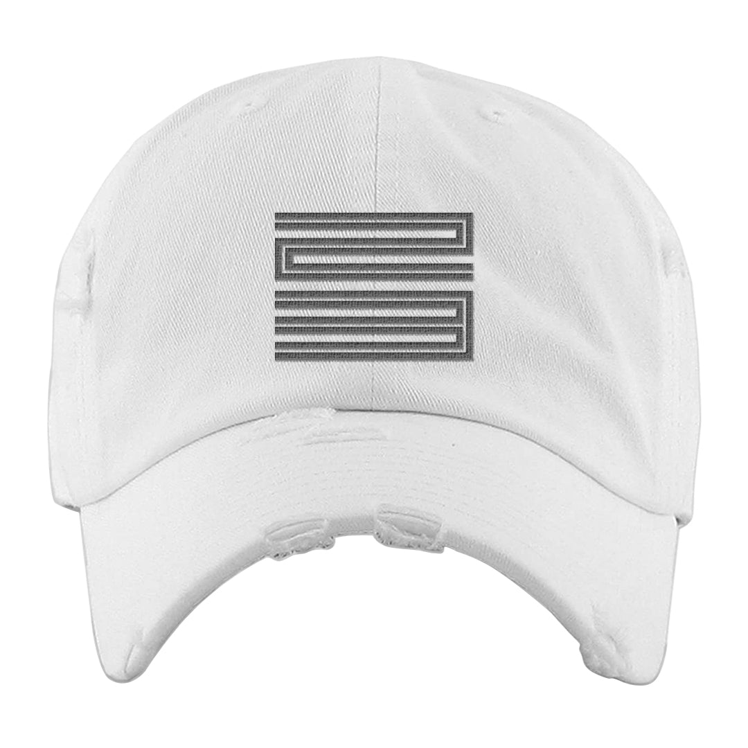 GunSmoke 8s Distressed Dad Hat | Double Line 23, White