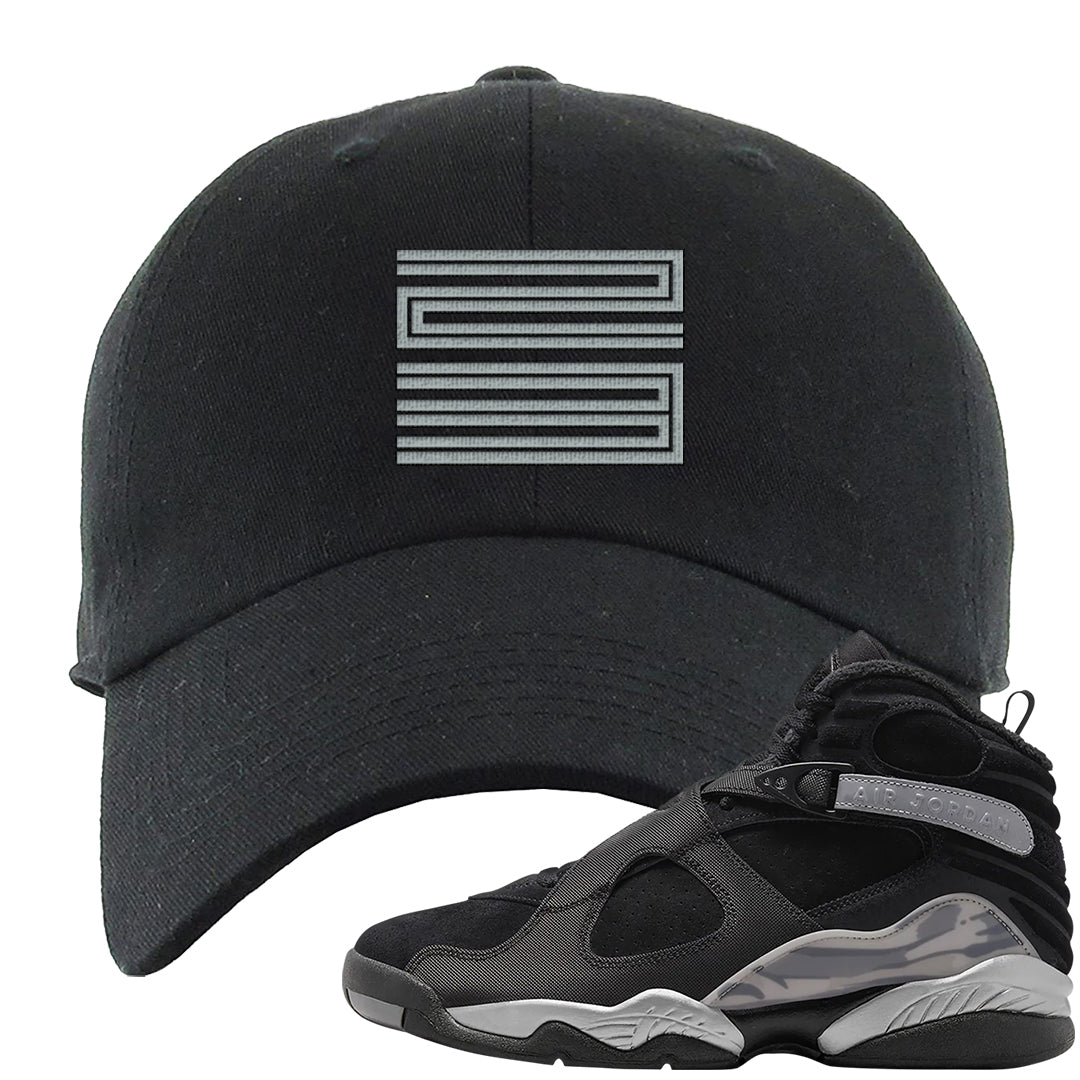 GunSmoke 8s Dad Hat | Double Line 23, Black
