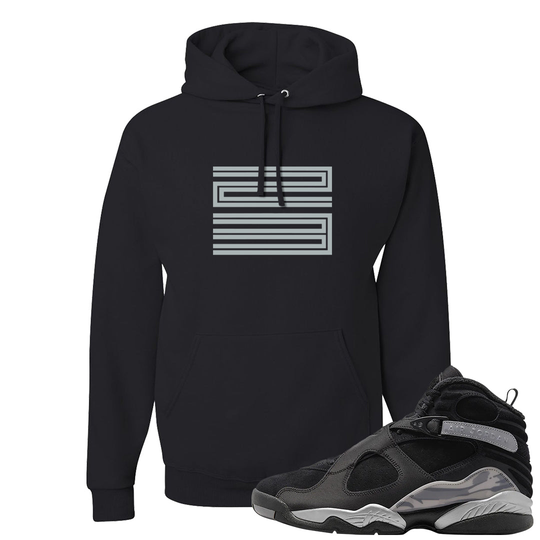 GunSmoke 8s Hoodie | Double Line 23, Black