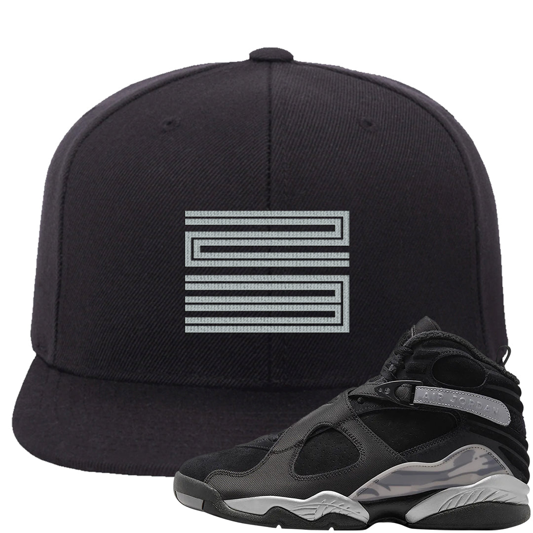 GunSmoke 8s Snapback Hat | Double Line 23, Black