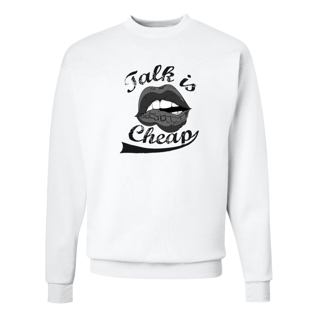 GunSmoke 8s Crewneck Sweatshirt | Talk Lips, White