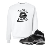 GunSmoke 8s Crewneck Sweatshirt | Talk Lips, White