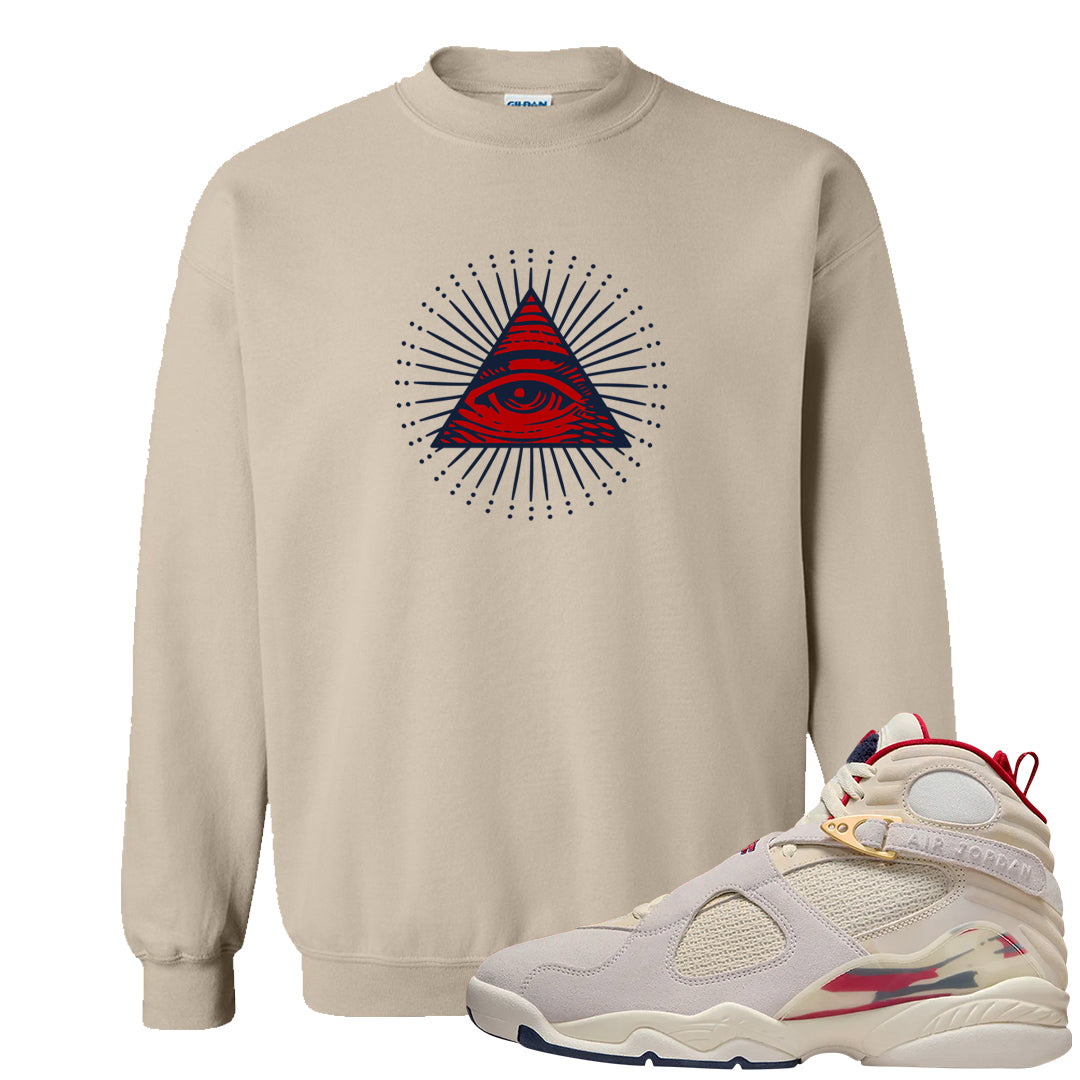 Mi Casa Es Su Casa 8s Crewneck Sweatshirt | All Seeing Eye, Sand