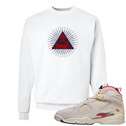 Mi Casa Es Su Casa 8s Crewneck Sweatshirt | All Seeing Eye, White