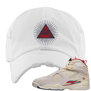 Mi Casa Es Su Casa 8s Distressed Dad Hat | All Seeing Eye, White