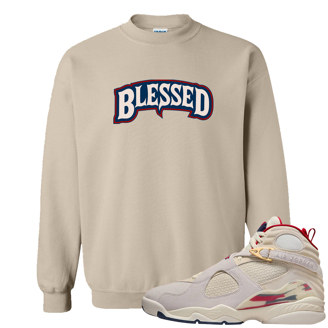 Mi Casa Es Su Casa 8s Crewneck Sweatshirt | Blessed Arch, Sand