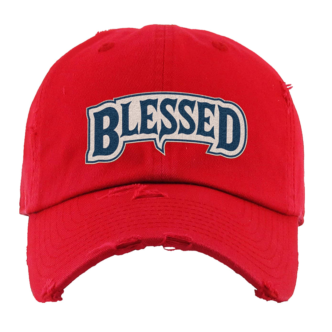 Mi Casa Es Su Casa 8s Distressed Dad Hat | Blessed Arch, Red
